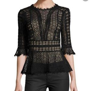 Rebecca Taylor Guipure Lace Top Black 4